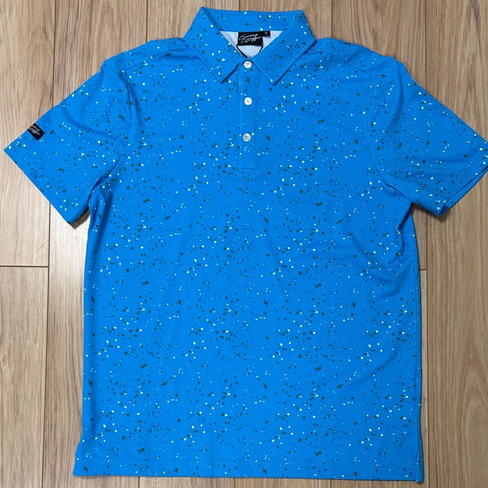 Stylish Blue Speckled Men's Polo by Sunday Swagger